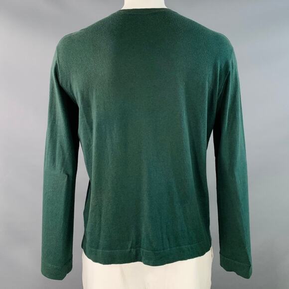 Z ZEGNA Size L Green Cotton Cashmere Crew Neck Pullover - Picture 3 of 8